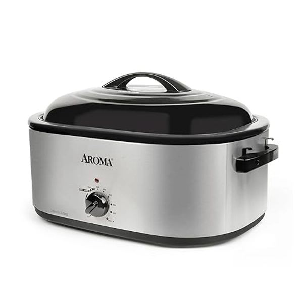 AROMA 22Qt. Roaster Oven with self basting lid stainless steel - Roaster Oven