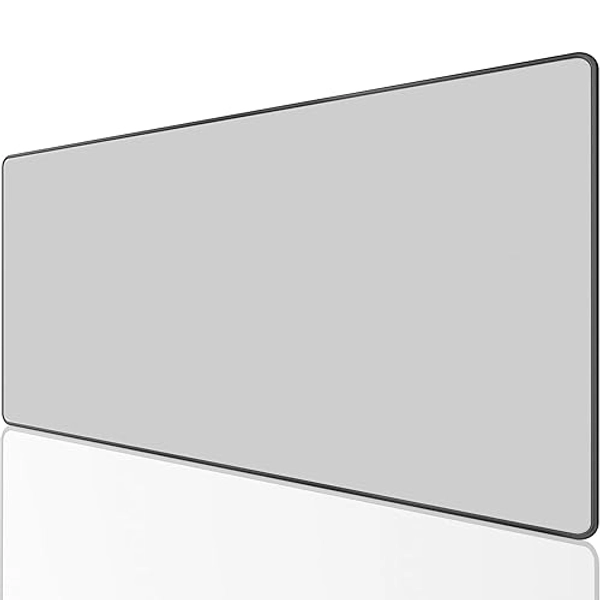 KTRIO Large Gaming Mouse Pad with Stitched Edges, Extended Mousepad with Superior Micro-Weave Cloth, Non-Slip Base, 31.5 x 15.7 in Keyboard Pad, Desk Mat for Gamer, Office & Home, Grey - 31.5L x 15.7W inches - Silver Grey
