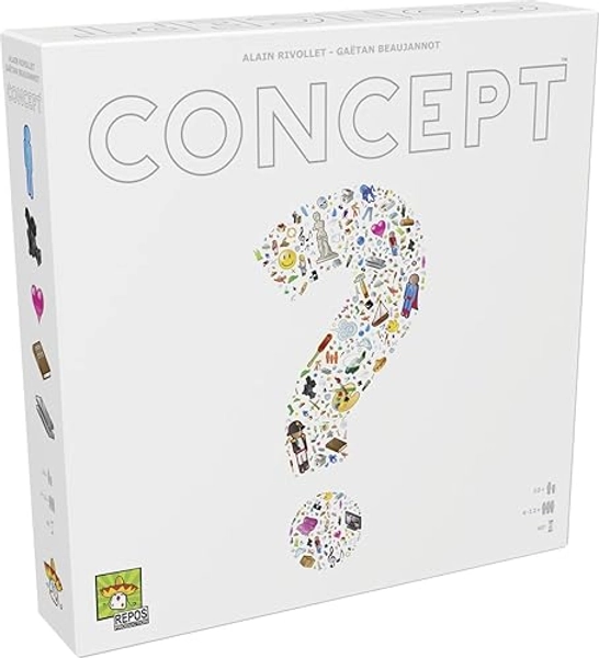 Asmodee - CONCEPT - Unbox Now - Jeu de Société Enfants dès 10 ans - Jeu d'Ambiance - Devinez des Mots sans Mimes ni Paroles - Jeu de Plateau 4 à 12 joueurs - 40 min - en Français - Repos Production - Concept