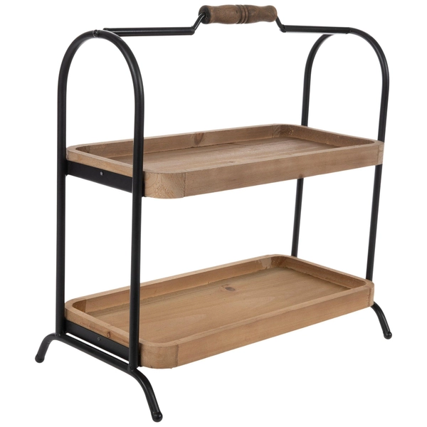 Rustic Two-Tier Wood Tray