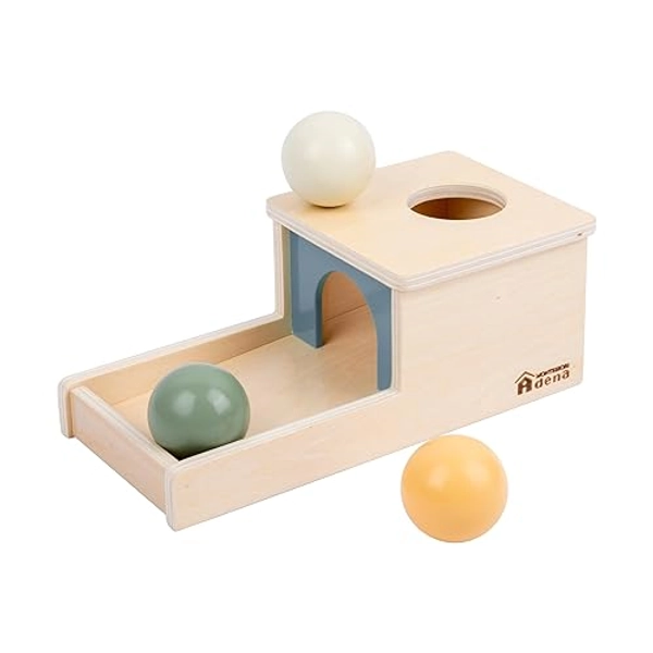 Adena Montessori Wooden Toy for 6-12 Month Baby 3 Balls,Sorting and Stacking Colorful Learning Education Toy for Toddler Kid 1-2 Year Old, Preschool Developmental Girl and Boy Gift - New Style