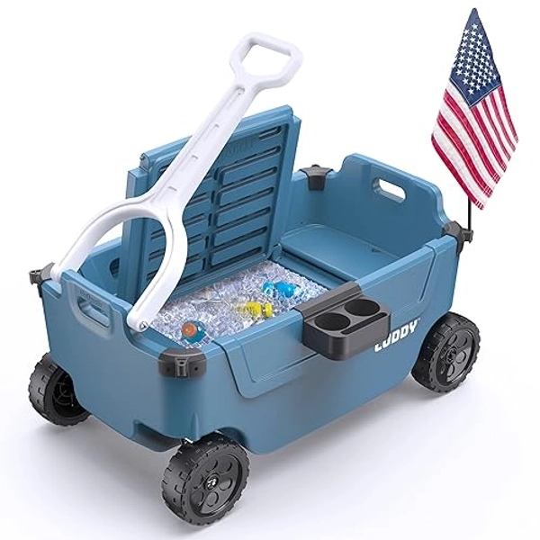 CUDDY Wagon Cooler – Premium Family Wagon and Gear Hauler with Built in 40 QT Cooler, Storage and Cup Holders