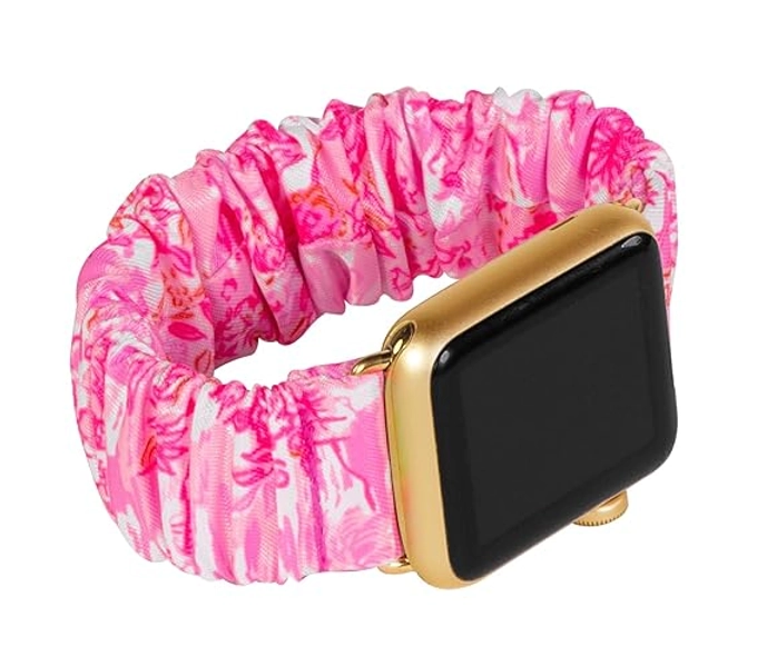 Lilly Pulitzer Scrunchie Band for Apple Watch, Sized to Fit 38mm & 40mm Smartwatches, Compatible with Apple Watch Series 1-6 - Seaside Scene