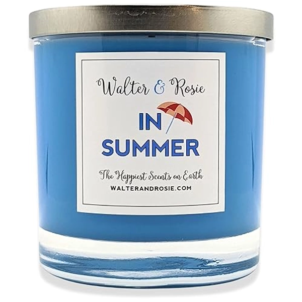 Walter & Rosie - in Summer Candle 11 oz - Scented Candle - Inspired by Frozen - Soy Wax Blend - Up to 40 Hrs - Long Burn Time - Reusable Glass Jar