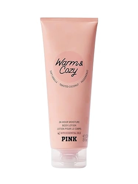 Victoria's Secret PINK Warm & Cozy Fragrance Lotion, Notes of Vanilla, Coconut & Passionfruit, Scented Body Lotion for Women (8 oz)