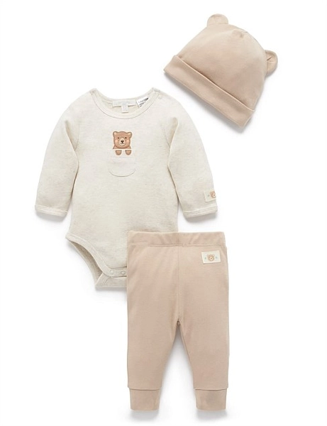 Purebaby 3 Piece Peekaboo Bear Set | David Jones