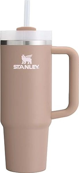 Stanley Quencher H2.0 Tumbler with Handle & Straw 30 oz | Twist On 3-Way Lid | Cupholder Compatible for Travel | Insulated Stainless Steel Cup | BPA-Free | Almond Rose - 30 Ounces - Almond Rose