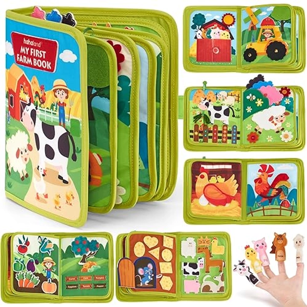 hahaland Busy Book for Toddlers 1-3 - Montessori Toys Busy Board for 1 Year Old Boy Toys Girl Birthday Gift, Educational Quiet Activity Books Easter Basket Stuffers Toddler Toys 1-2 One Year Old Gifts