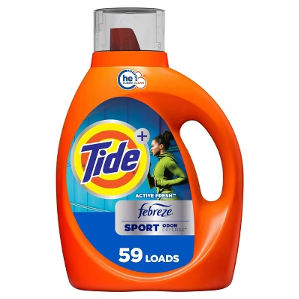Tide Plus Febreze Sport Active Fresh High Efficiency Liquid Laundry Detergent Soap - 84 fl oz