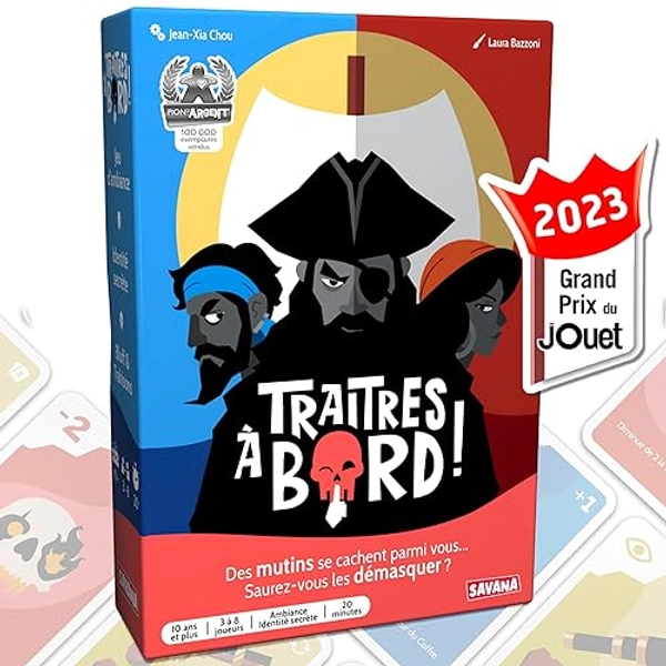 SAVANA Traitres à Bord - Jeu de société - Grand Prix du Jouet 2023 - Jeu à identité secrète - Jeu de Voyage et de Poche - Jeu de Cartes dès 10 Ans