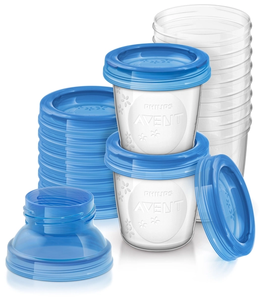Philips Avent Breast Milk Storage Containers with Lids, 180ml, 10-pack, SCF618/10