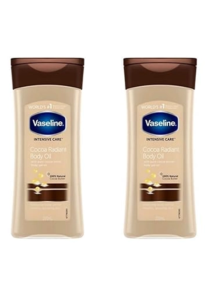 2 Pack Vaseline Intensive Care Cocoa Radiant Body Oil 200 ml