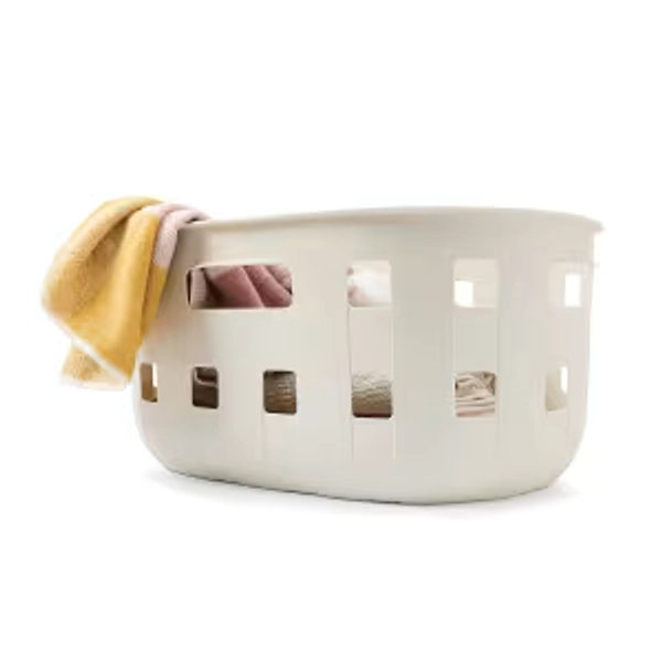 50L Oval Trellis Laundry Basket - Beige