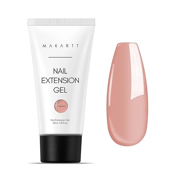 Makartt Poly Nail Gel, 50ML Nude Nature Gel Builder for Nail Extension All Season Gel Color for 3D Molding Gel Nail Strengtheners-Long-Lasting Supplies for DIY Salon Quality-A Siesta - Siesta