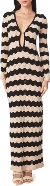 Capittana Ella Stripe Long Sleeve Knit Cover-Up Dress | Nordstrom
