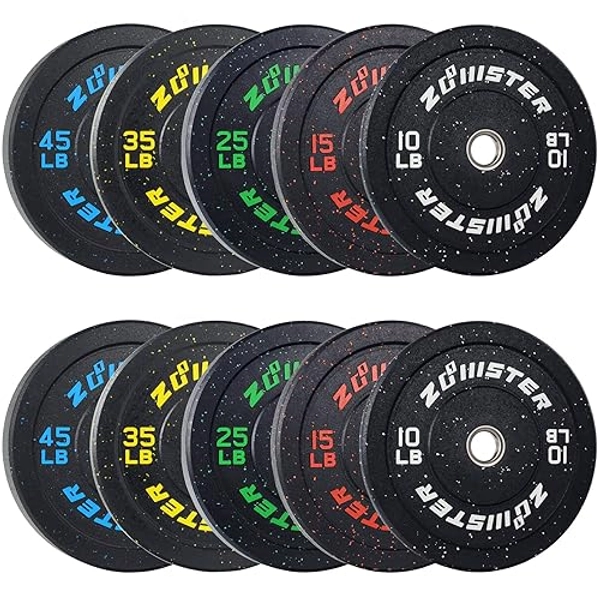 Bumper Plate Olympic Weight Plate High Bounce Bumper Weight Plate with Steel Insert Strength Training Weight Lifting Plate - 260LB Bumper Weight Plate Set