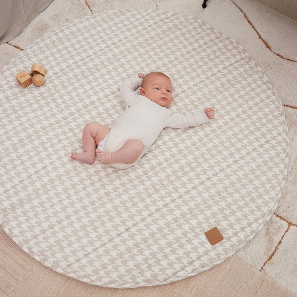 Houndstooth Linen Baby Play Mat | Default Title