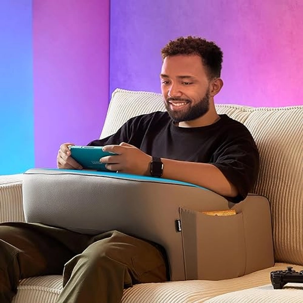 cooloo8 Reading Pillow for Gaming, Extra Large Arm Rest Pillow for Adult, Memory Foam Bed Rest Pillow for Reading, Working, Playing Steam Deck Switch or Sitting in Bed Floor Sofa(Grey) - Reading Pillow - Large