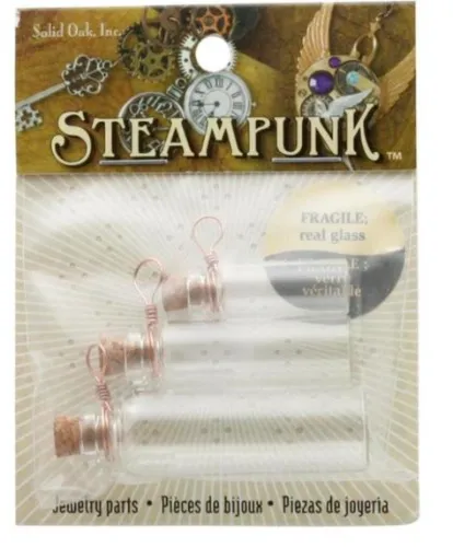 Steampunk Laboratory Bottle Charms Clear