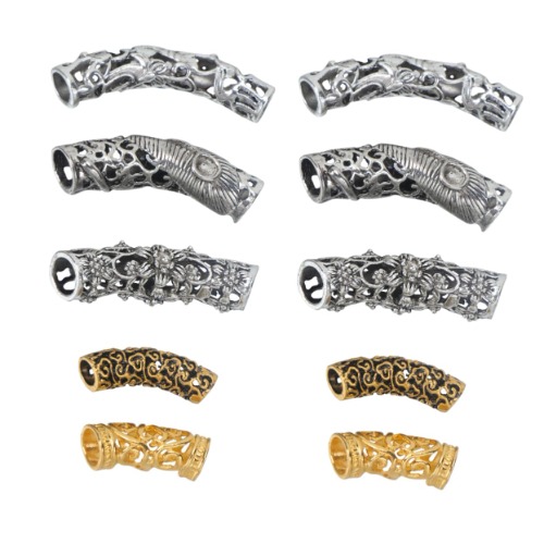 VINTORKY 10PCS Dreadlock Hair Tube Beads Clips for Braiding and Hair Decoration Metallic Hair Jewelry Accessories for Dreadlocks and Wigs LQ381 2/LQ381 4/LQ381 5/LQ381 6/LQ381 7