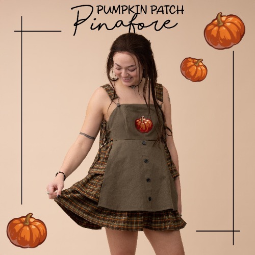 (Pre-Order) Pumpkin Patch Pinafore | XXL / Sage