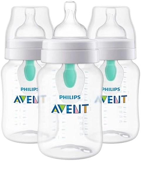 Philips Avent Anti-colic Baby Bottle with AirFree Vent, 9oz, 3 pack, SCY703/03 - 3-pack - 9oz