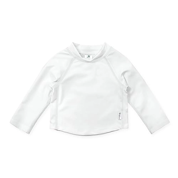 green sprouts i Play Baby & Toddler Long Sleeve Rashguard | All-Day UPF 50+ Sun Protection—Wet or Dry - 24 Months - White