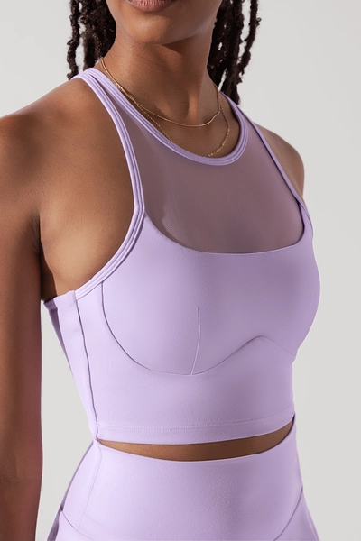 POPFLEX - celeste mesh crop bralette
