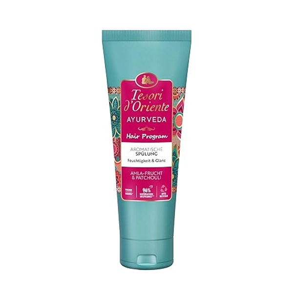 Tesori d'Oriente Hair Program Spülung 'Ayurveda', 200 ml, aromatischer Conditioner mit Amla-Frucht und Patchouli, Feuchtigkeit & Glanz für trockenes Haar, Wellness-Ritual für Körper & Sinne