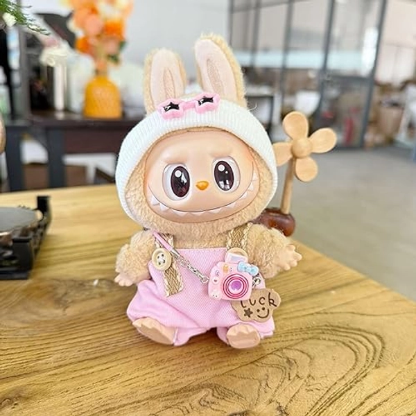Labubu Clothes – 3-Piece Camera Set for 17cm Labubu Dolls, 17cm labubu Outfit, Camera Accessories Labubu Doll Clothes,noly Clothes (Style-d) - Style-d