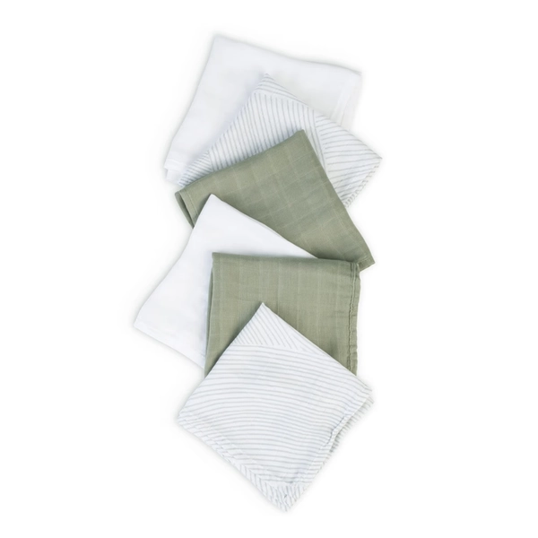 Little Bamboo Muslin Washer Bayleaf 6 Pack