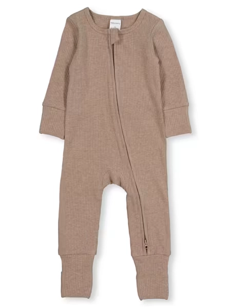 Multi Colour Baby Rib Long Sleeve Romper With 2-Way Zip | Best&Less™ Online