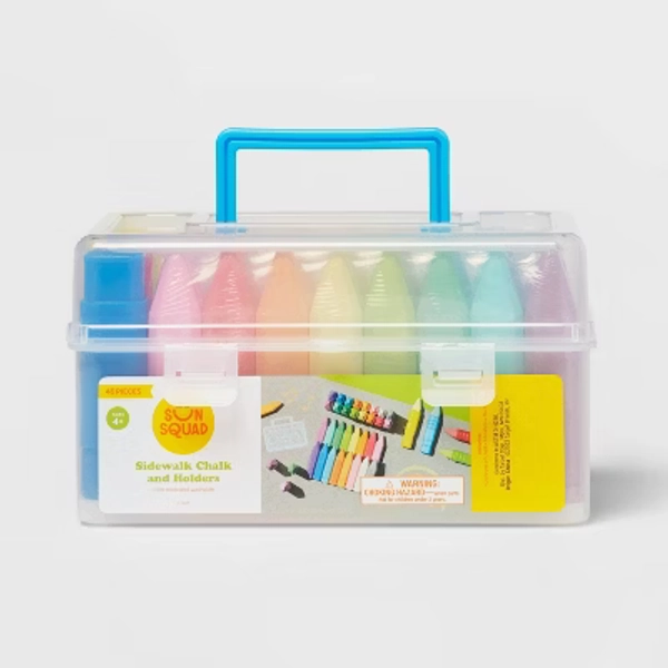 Sidewalk Chalk Bucket 45 pc with 4 Holders - Sun Squad™
