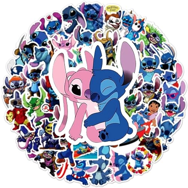 POPOYU Lot de 100 autocollants Stitch classiques en vinyle imperméables pour ordinateur portable, téléphone, bouteille d'eau, skateboard, valise, guitare, pad, scrapbooking autocollants pour enfants, - Pointe