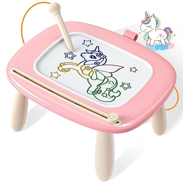 Seimome Magnetic Drawing Board, Toddler Girl Toys for 1-2 Year Old, Doodle Board Pad Learning and Educational Kids Toys for 1 2 3 Year Old Baby Girl Birthday Travel Activities - Pink - Pink