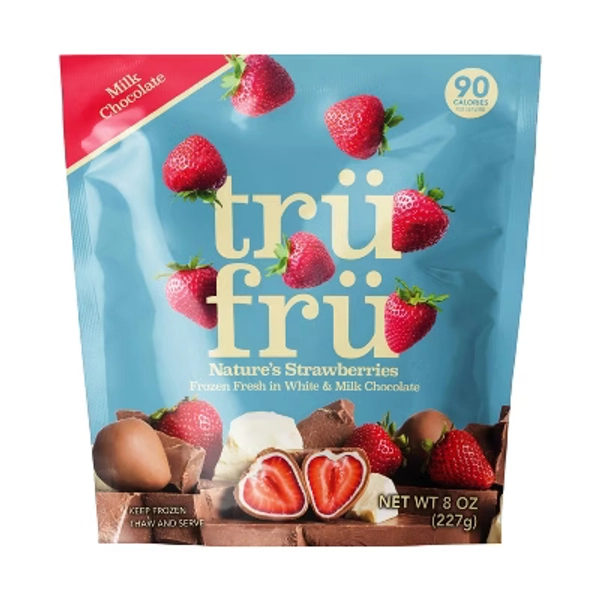 Tru Fru White and Milk Chocolate Frozen Strawberries - 8oz