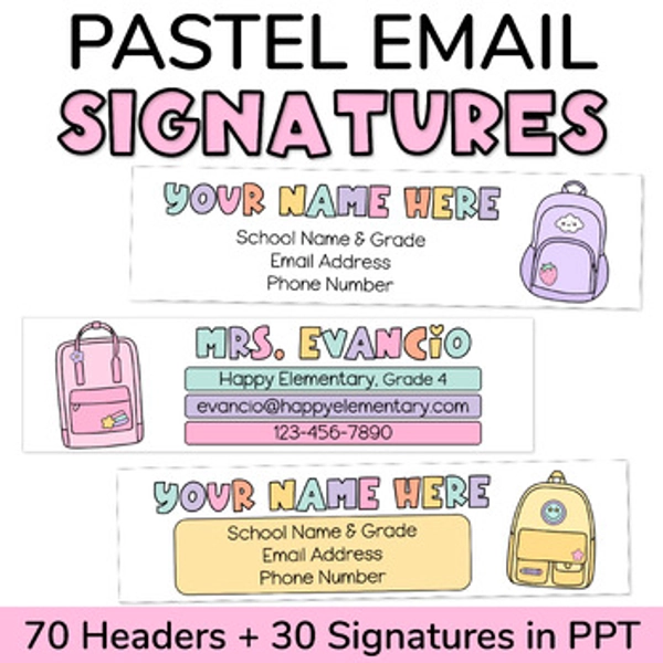 Teacher Email Signature & Headers - Parent Communication and Happy Mail