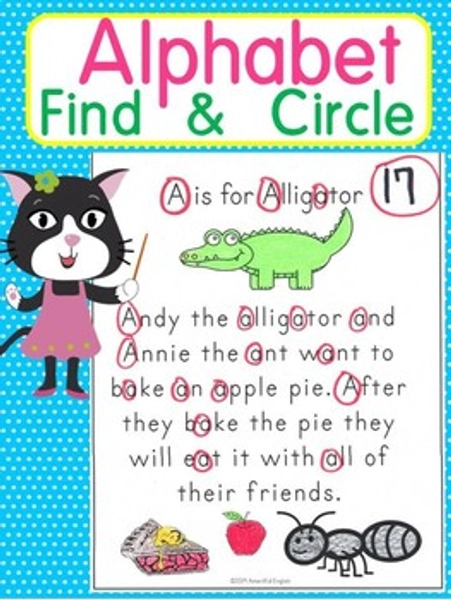 Letters of the Alphabet Find and Circle- Upper & Lower Case