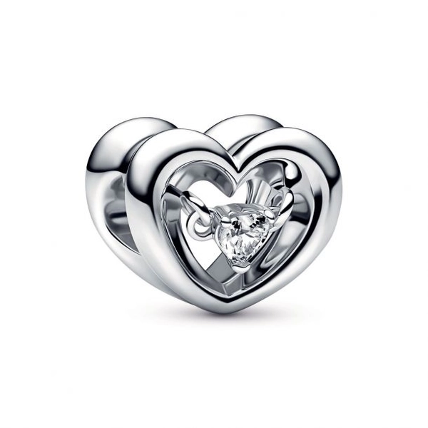 Pandora Radiant Heart & Floating Stone Charm