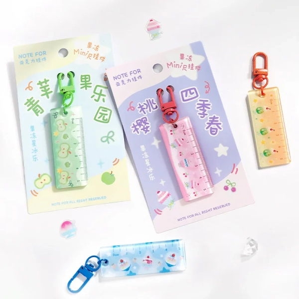 INS Style Mini Lovely Key Buckle Epoxy Glitter Ruler Backpack Pendant Notebook Accessories Summer Dessert Small Pendant - AliExpress 21