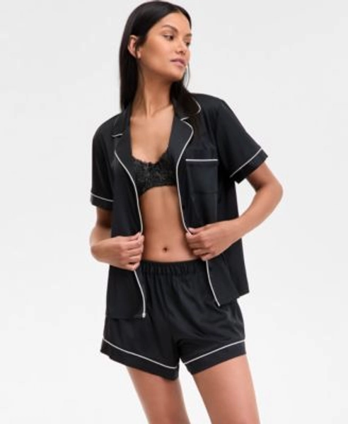 I.N.C International Concepts Women's Stretch Satin Short-Sleeve Pajama Set, Exclusively at Macy's