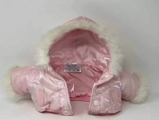 Pink Puffy Winter Coat w/ white trim