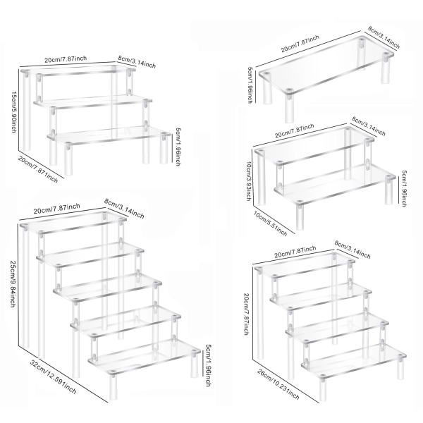 Acrylic Risers for Display 2-5 Tier Acrylic Display Stand Perfume ,Clear Cupcake Stand Holder for Figures Dessert Doll Shelves - AliExpress 15