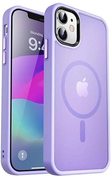 MOCCA Strong Magnetic for iPhone 12 Case/iPhone 12 Pro Case, [Compatible with Magsafe][Mil-Grade Drop Protection] Slim Shockproof Translucent Protective Phone Case for iPhone 12/12 Pro, Light Purple - iPhone 12/12 Pro 6.1inch - A-Light Purple