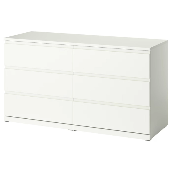 STORKLINTA 6-drawer dresser, white/anchor/unlock function, 551/8x187/8x291/2" - IKEA