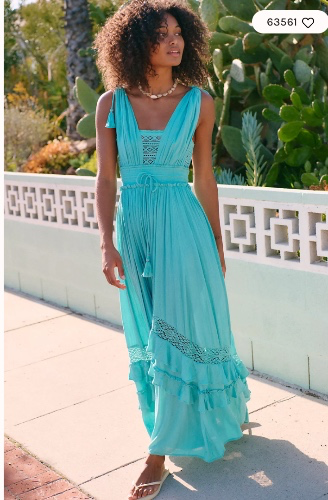 Free People Teal maxi dress