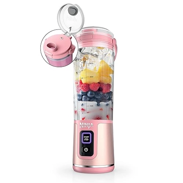 Ninja Blast Portable Blender, Cordless, 18oz. Vessel, Personal Blender For-Shakes and Smoothies, BPA Free, Leakproof-Lid and Sip Spout, USB-C Rechargeable, Dishwasher Safe Parts, Tinted Pink, BC151PK - Pink