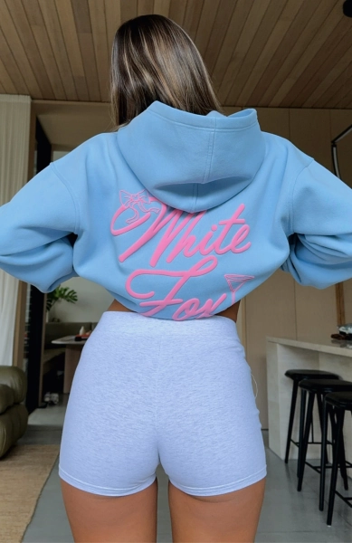 With Love & Kisses Oversized Hoodie Baby Blue | L/XL