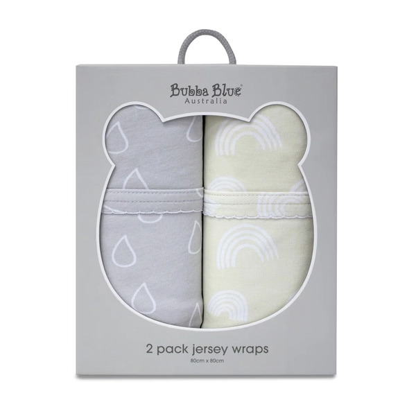 Bubba Blue Nordic Jersey Wrap 2 Pack Grey/Sand | Wraps | Baby Bunting AU