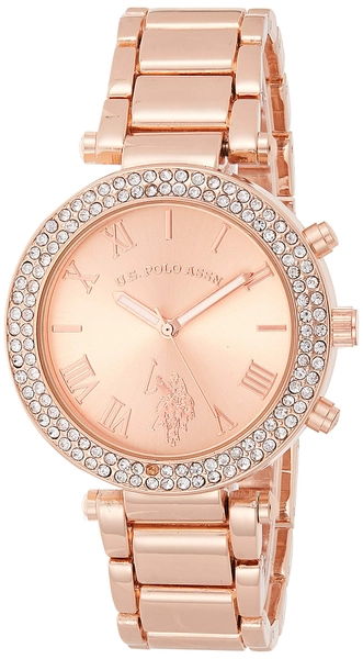 Accutime U.S. Polo Assn. Women's Quartz Rose Gold-Toned Dress Watch (Model: USC40170), ROSE GOLD, Quartz Movement